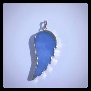 Chalcedony angel wing pendant